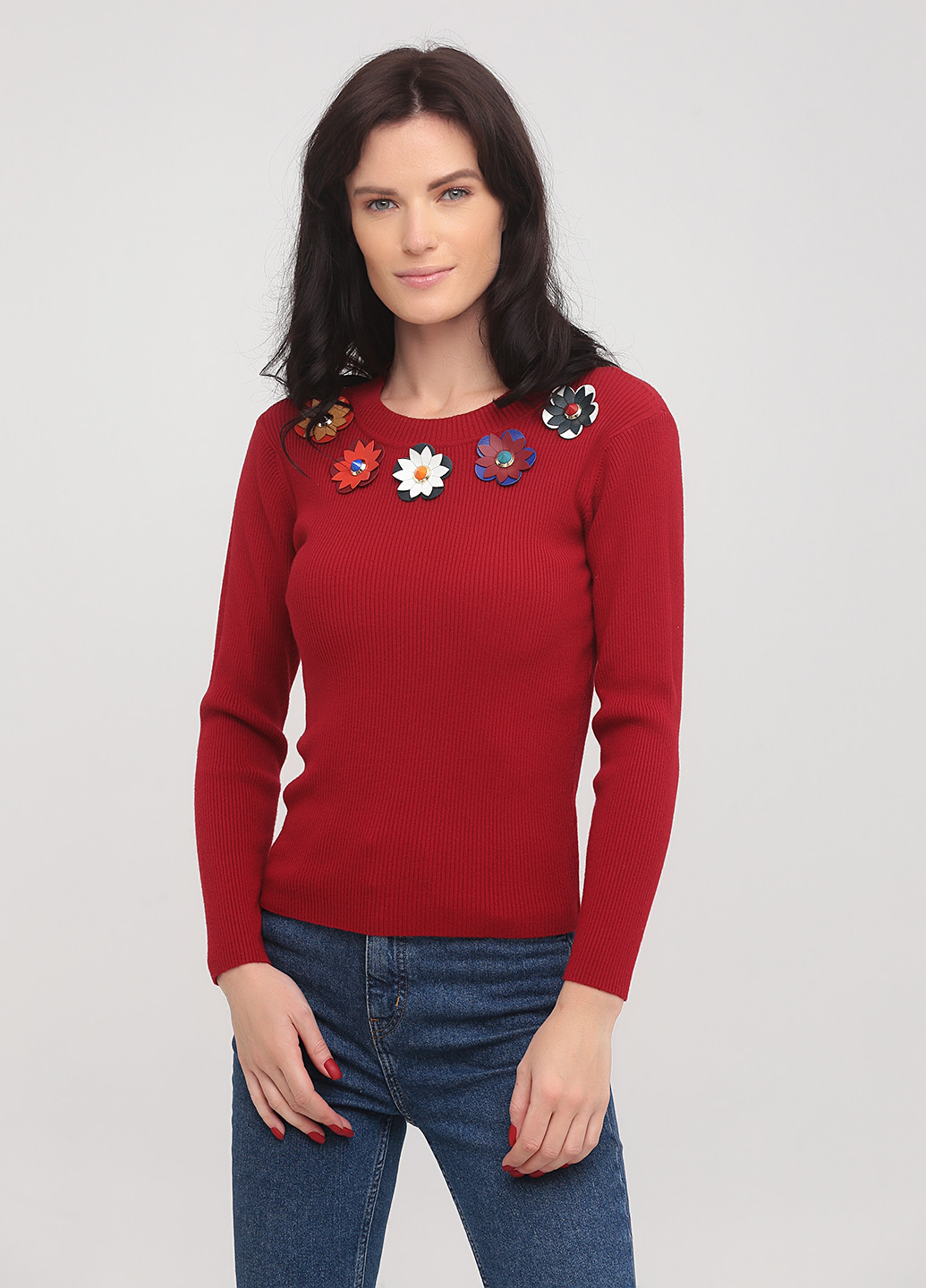 Темно-червоний демісезонний джемпер джемпер No Brand