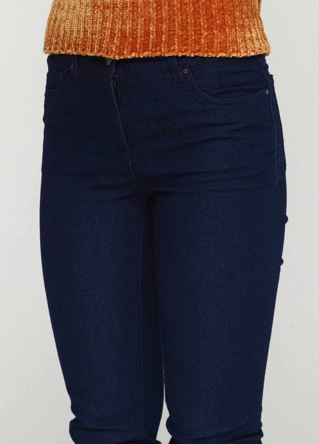 Темно-синие демисезонные зауженные джинсы Brandtex Collection