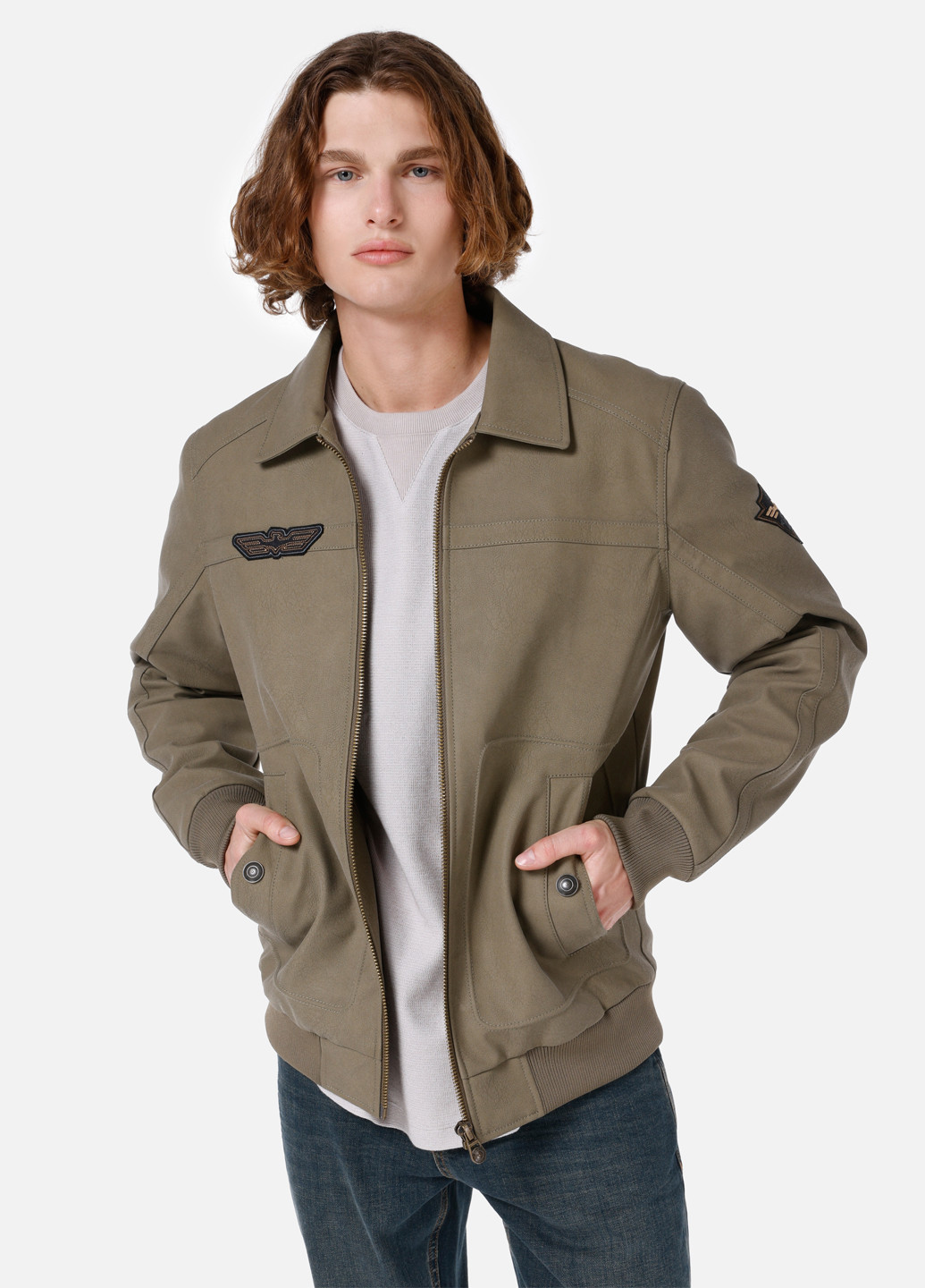 Оливкова (хакі) демісезонна куртка Colin's