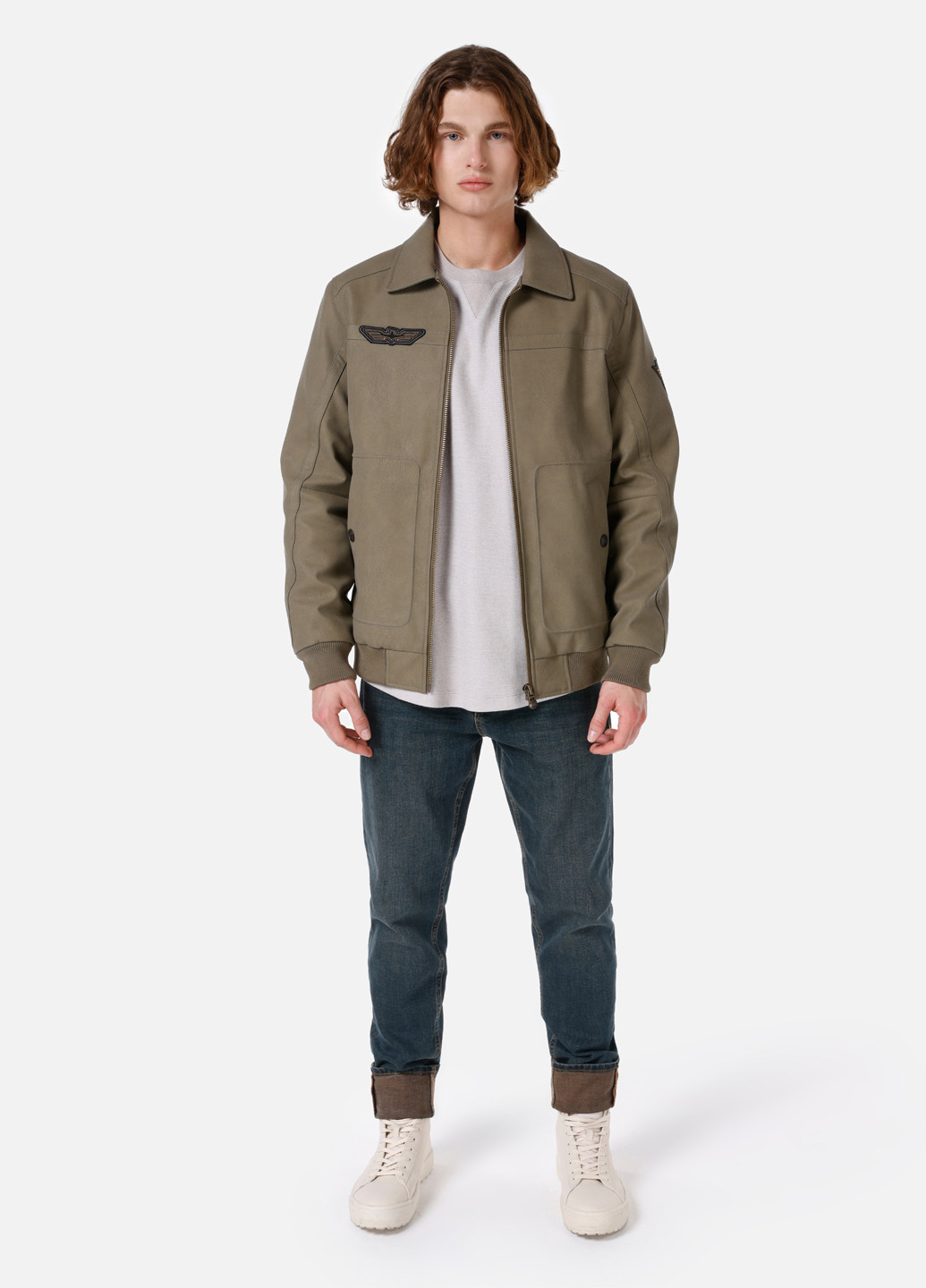 Оливкова (хакі) демісезонна куртка Colin's