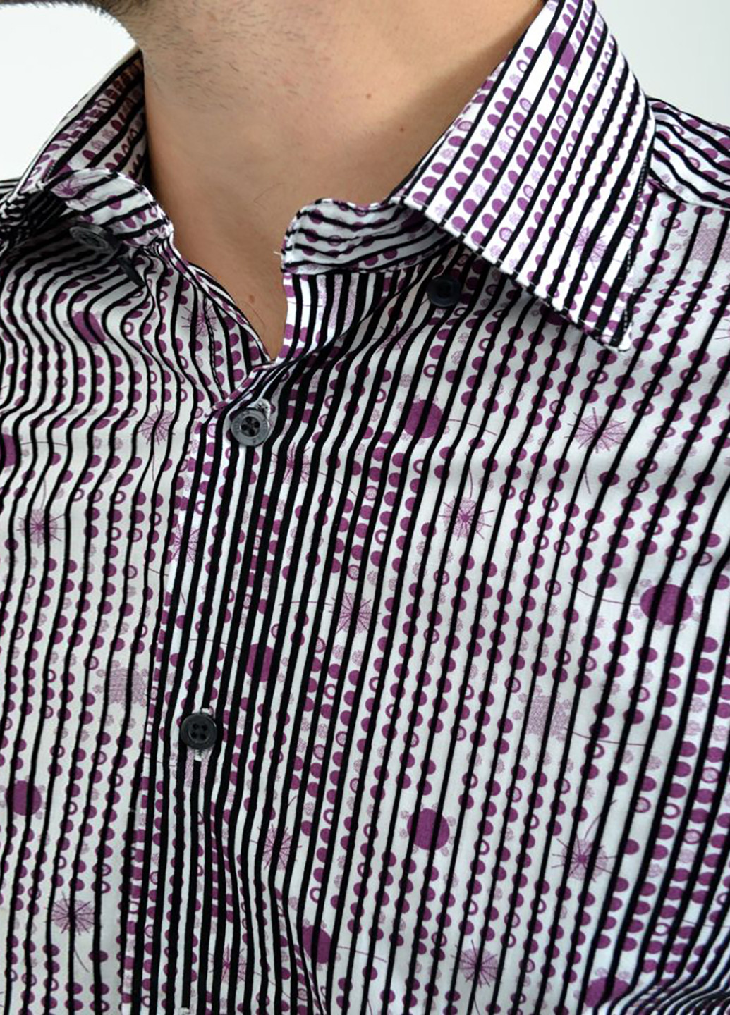 Светло-бордовая кэжуал рубашка с абстрактным узором Ager с длинным рукавом