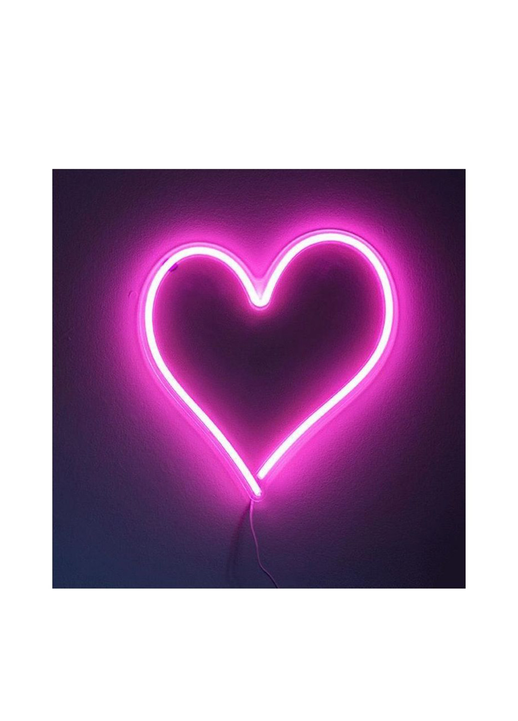 LED ночник-светильник неоновый Сердце, 30ж14ж2,8 см Forus сердечки белый