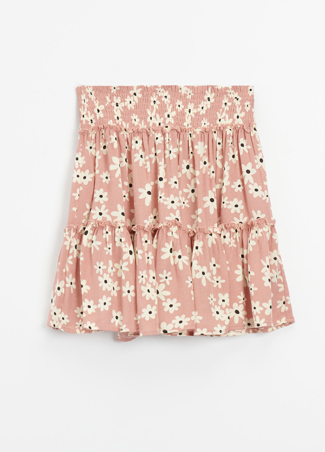 Розово-коричневая кэжуал цветочной расцветки юбка House клешированная