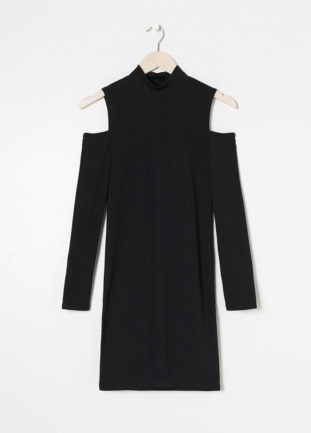 Чорна кежуал сукня сукня-водолазка, з відкритими плечима Sinsay однотонна