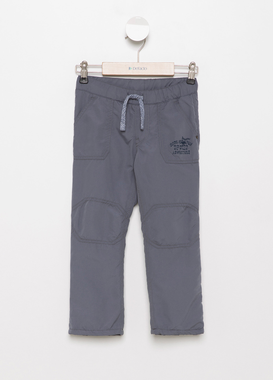 Серые кэжуал демисезонные брюки прямые DeFacto