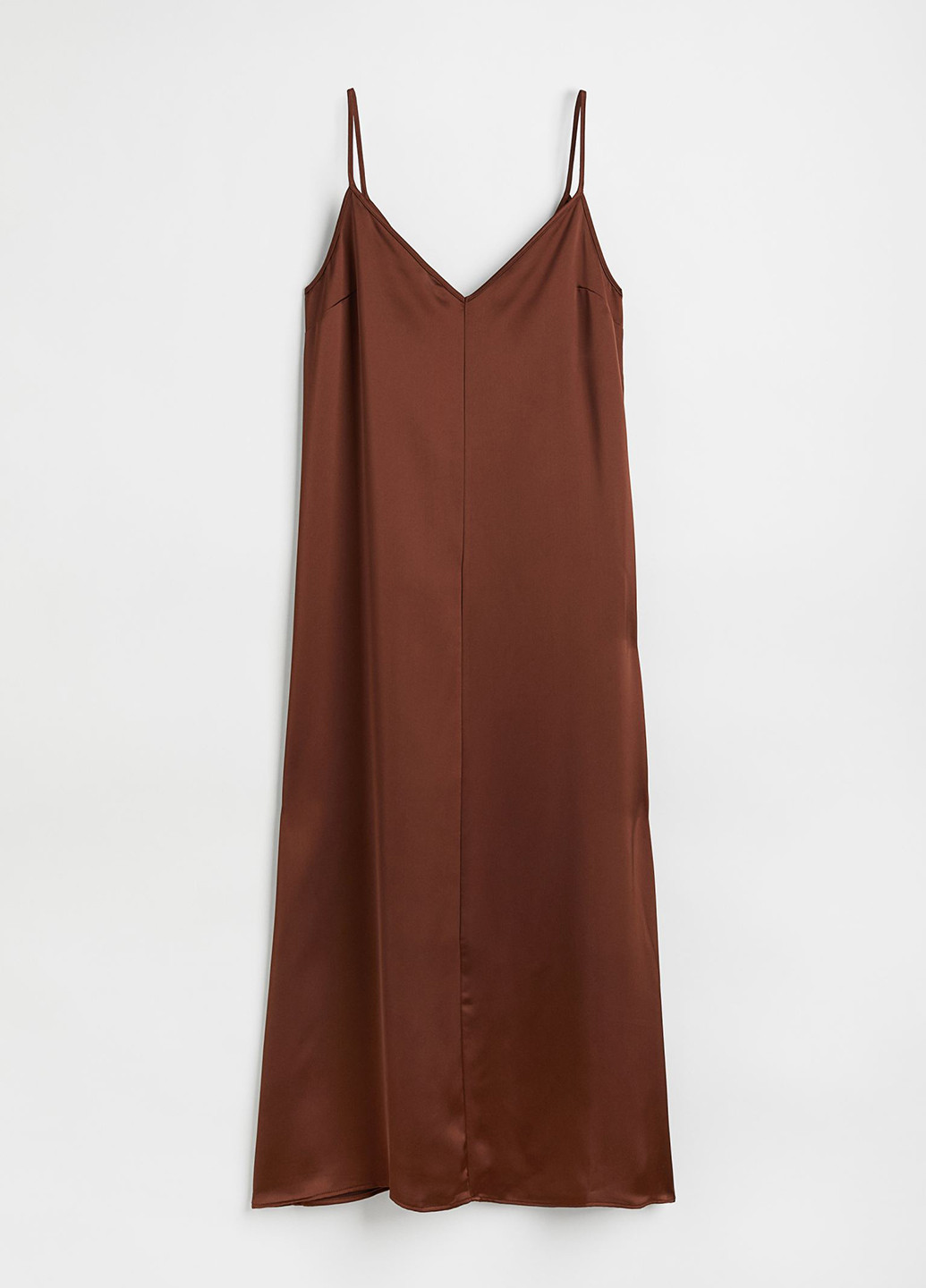 Темно-коричневое кэжуал платье платье-комбинация H&M однотонное