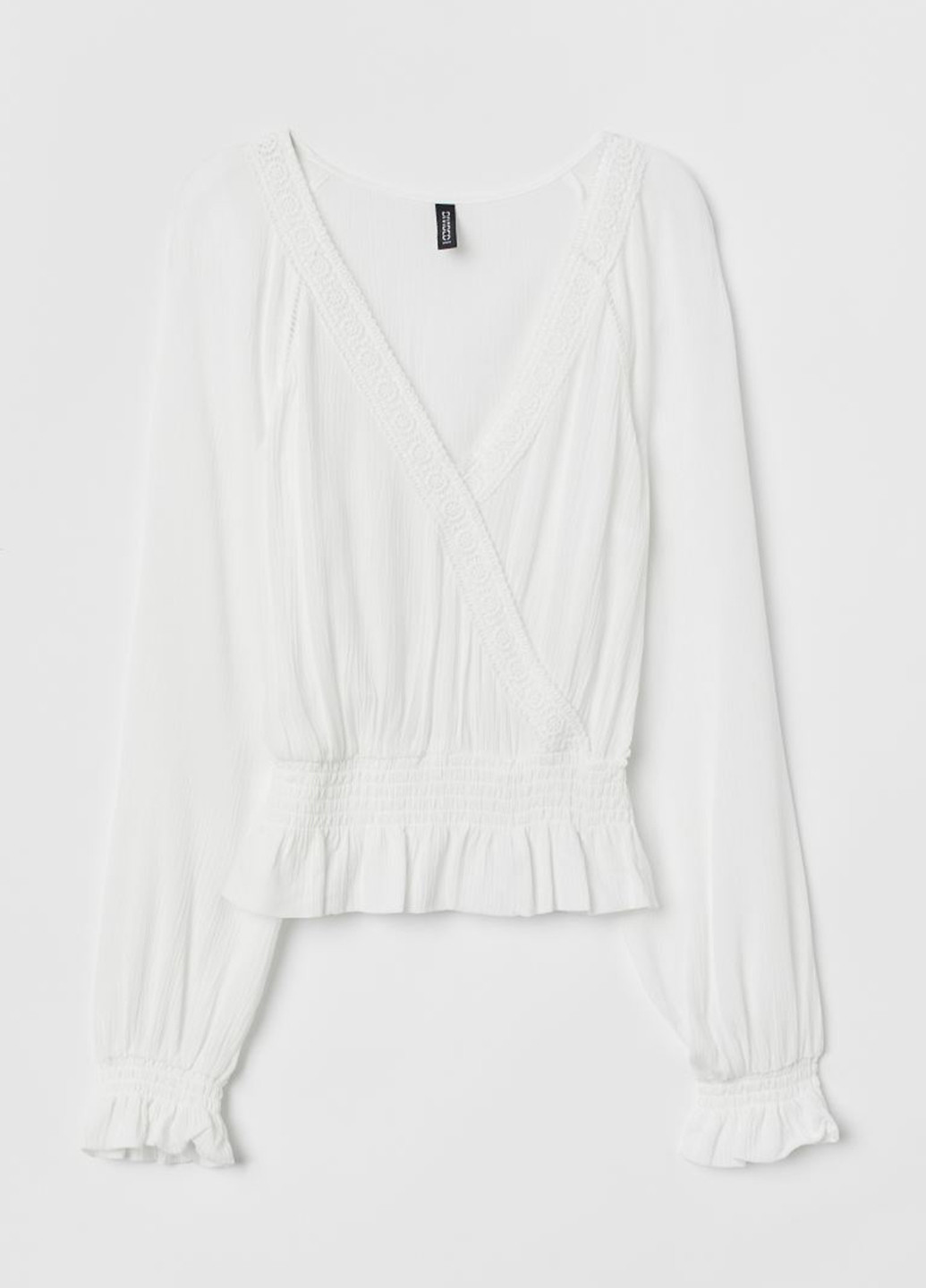 Біла демісезонна блуза на запах H&M