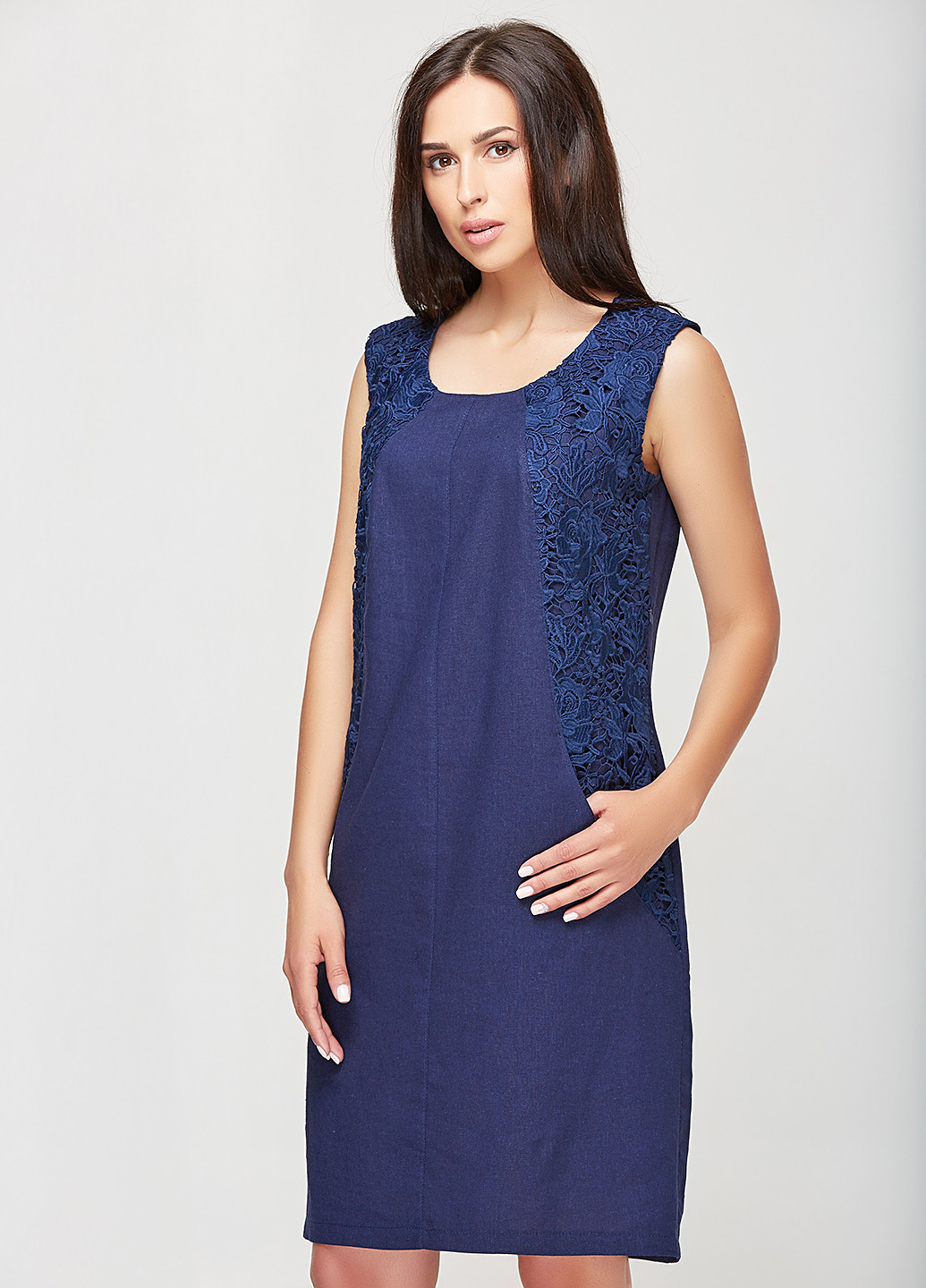 Темно-синее кэжуал платье DANNA с цветочным принтом