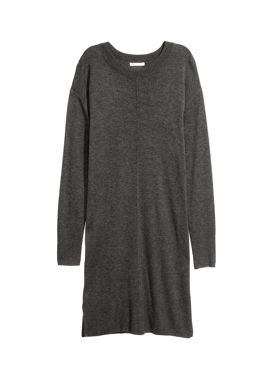 Темно-серое кэжуал платье платье-свитер H&M меланжевое