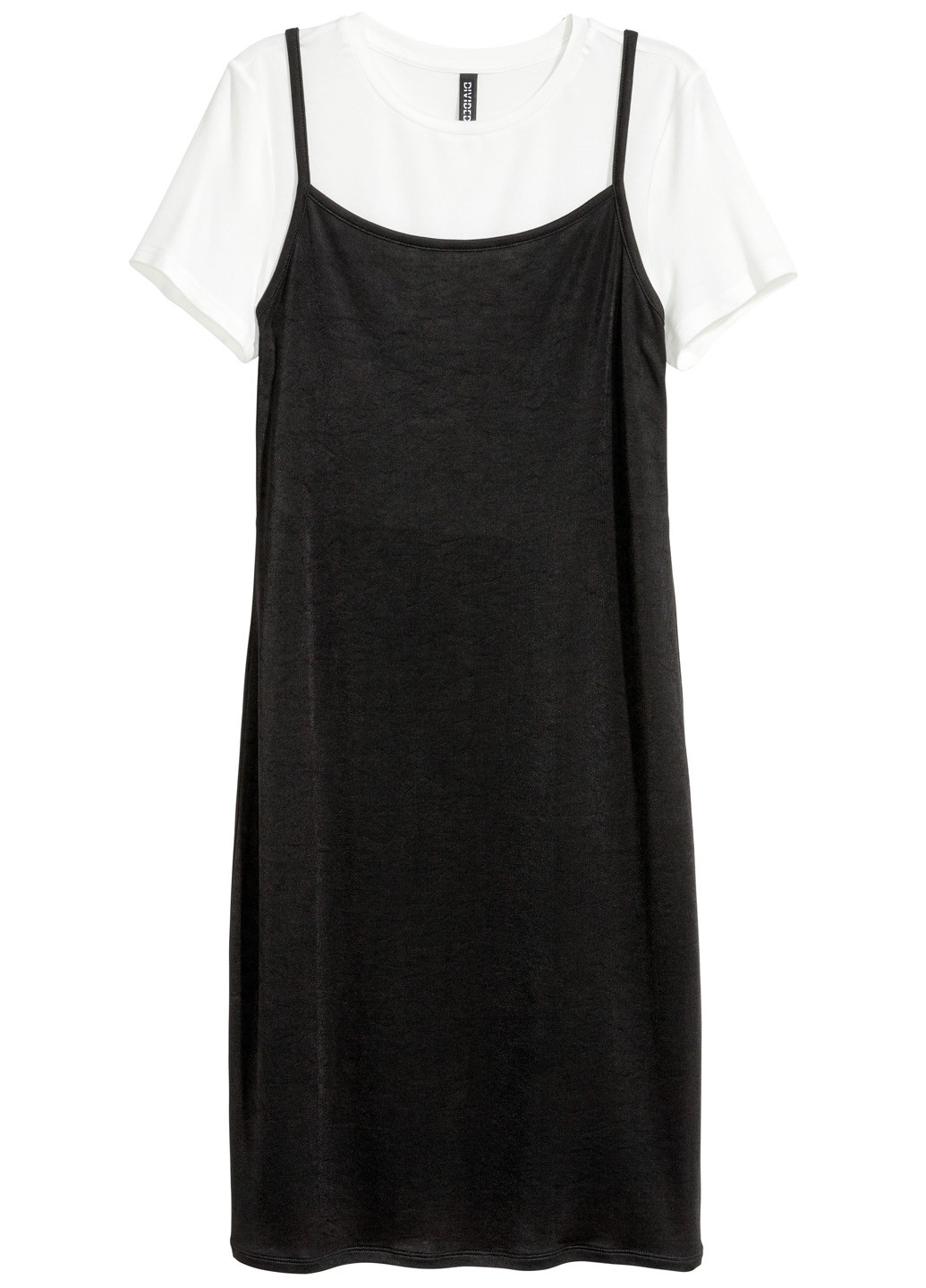 Комбинированное кэжуал платье платье-футболка H&M однотонное