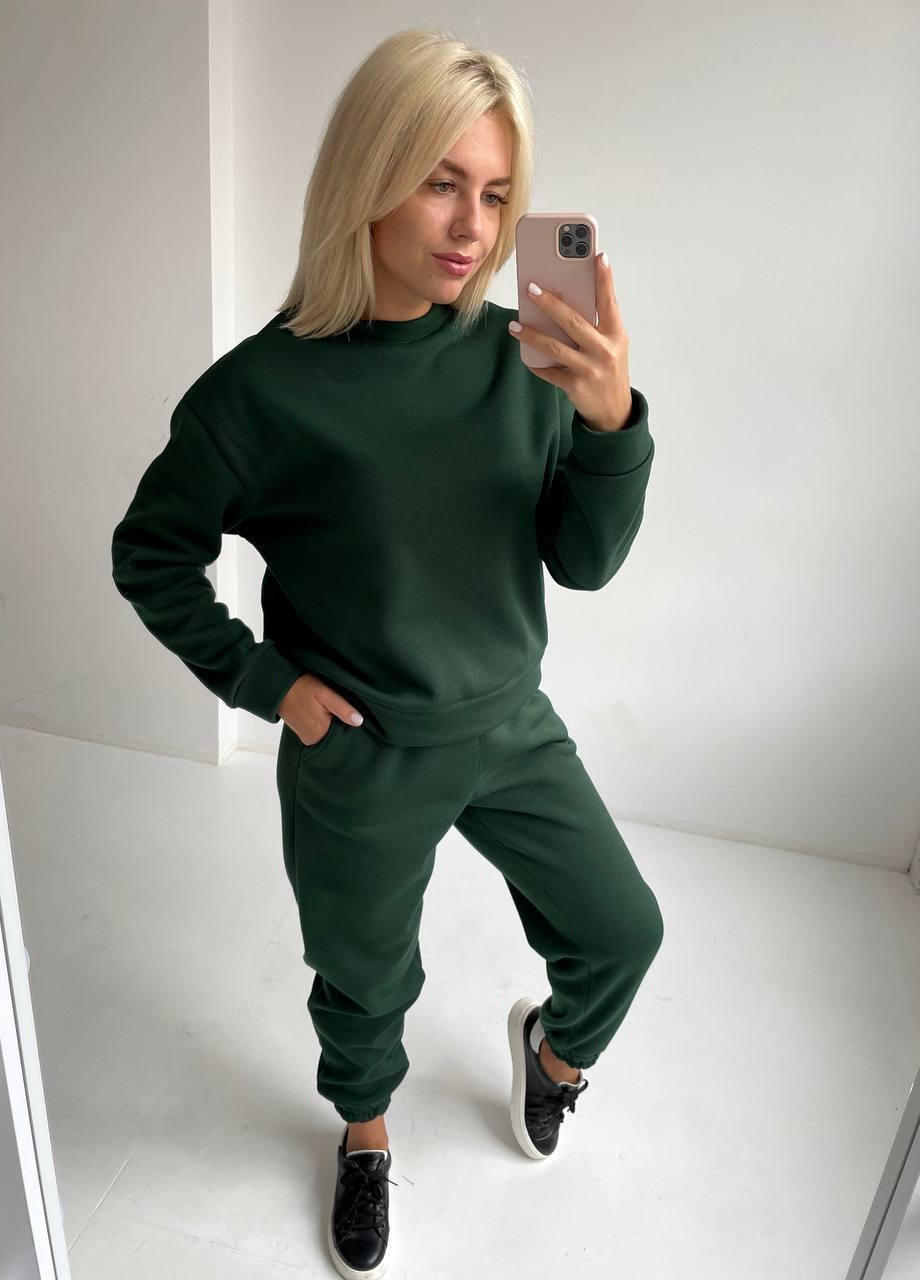 Спортивный костюм женский теплый с начесом XS-4XL(42-44 46-48 50-52 54-56) ИЗУМРУД No Brand (254565459)