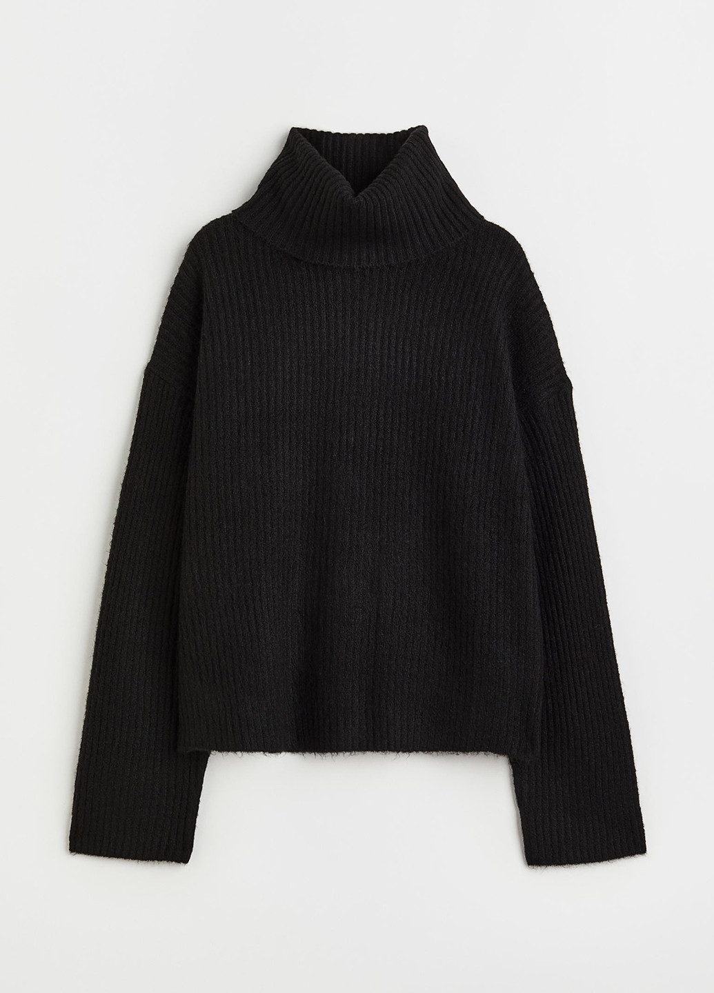 Черный зимний светр зимовий вільного крою H&M