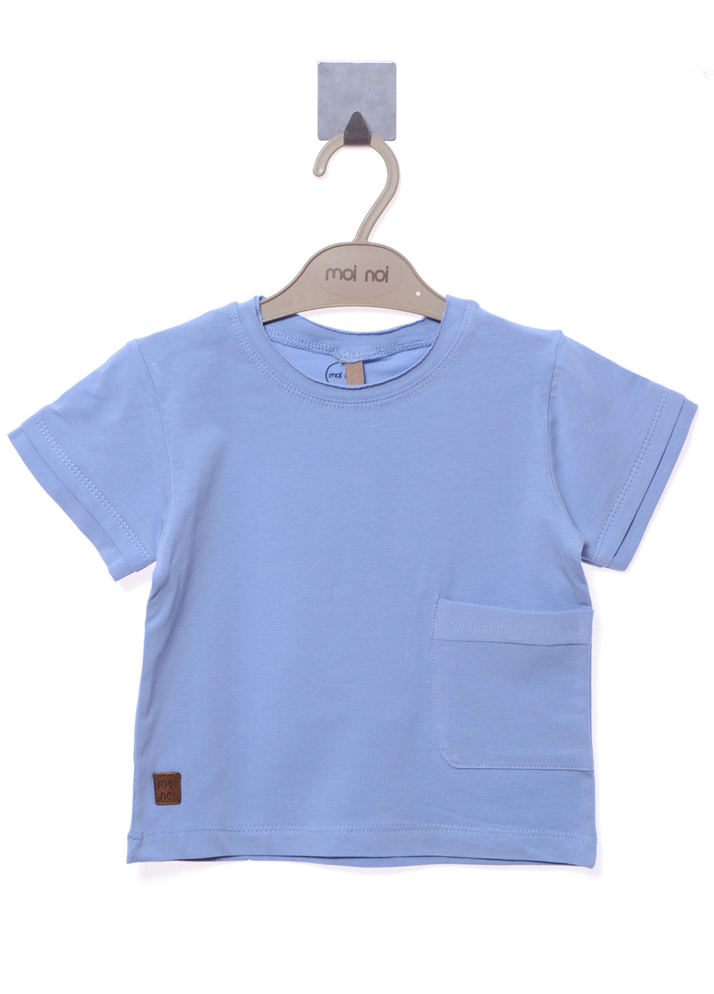 Голубая летняя футболка с коротким рукавом MOI NOI
