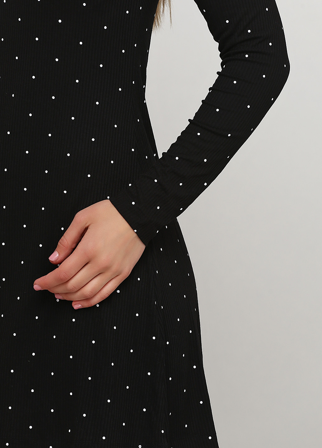 Чорно-білий кежуал сукня сукня-водолазка H&M в горошок
