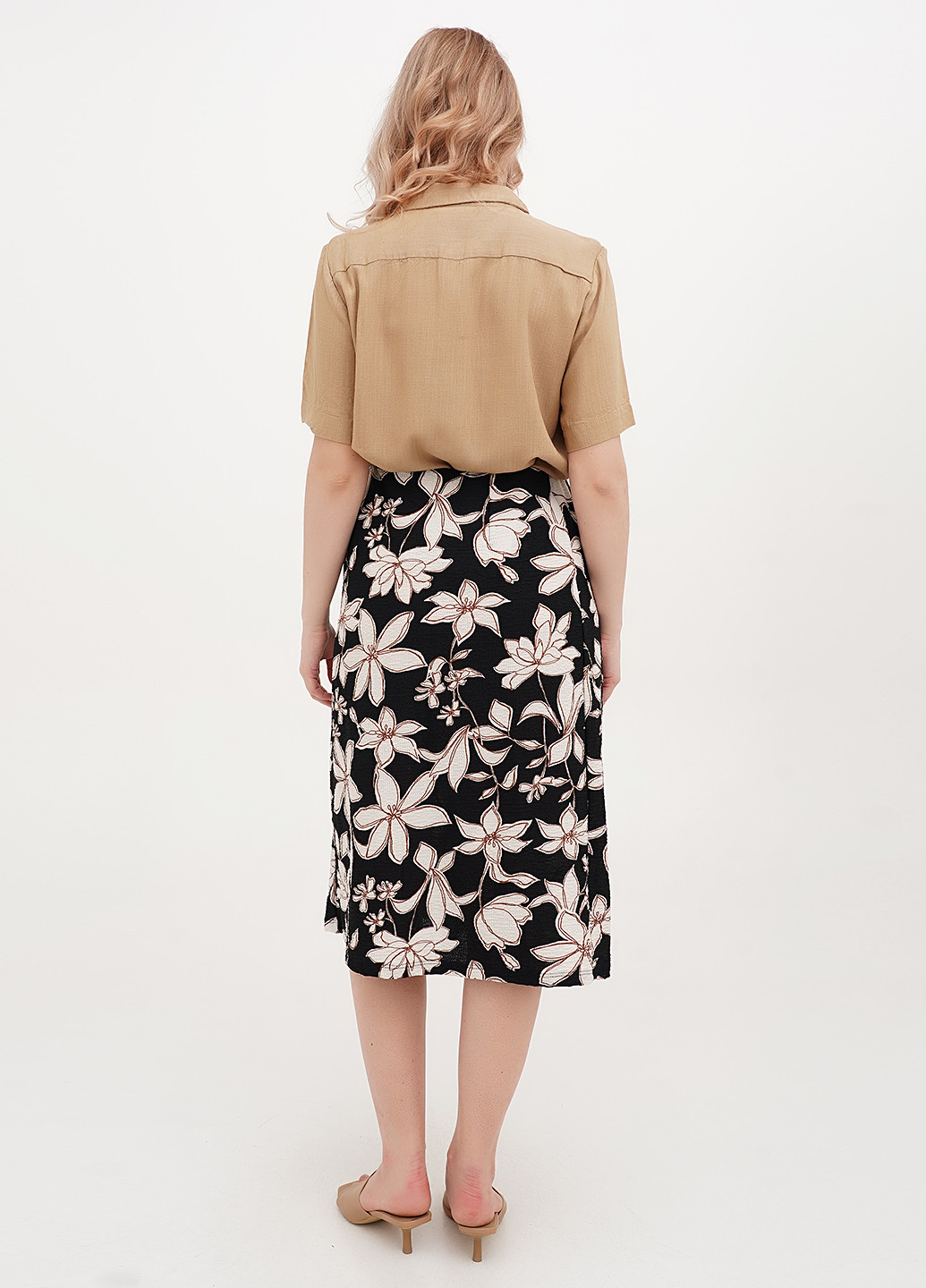 Черная кэжуал цветочной расцветки юбка We а-силуэта (трапеция)
