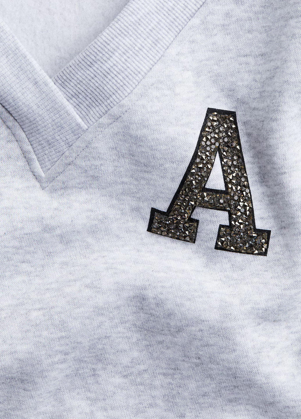 H&M свитшот надпись светло-серый кэжуал хлопок, трехнитка с начесом