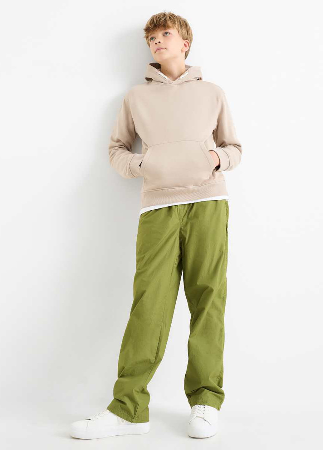 Комбинированные спортивные, кэжуал демисезонные брюки прямые C&A