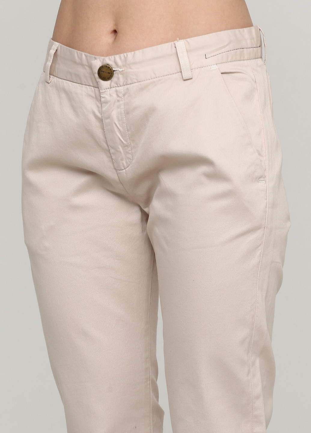 Светло-бежевые кэжуал демисезонные зауженные брюки Current Elliott