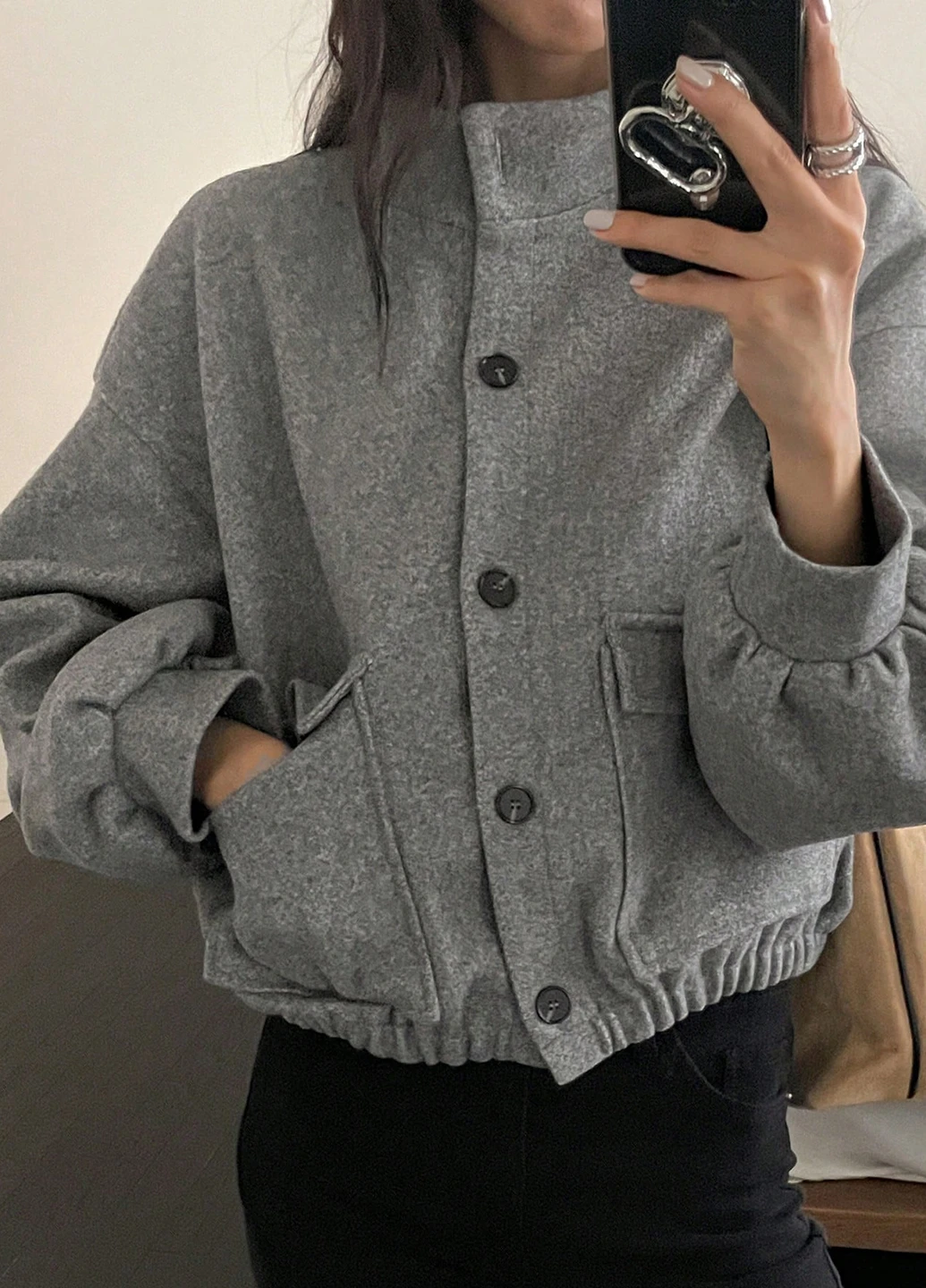 Сіра демісезонна куртка SHEIN