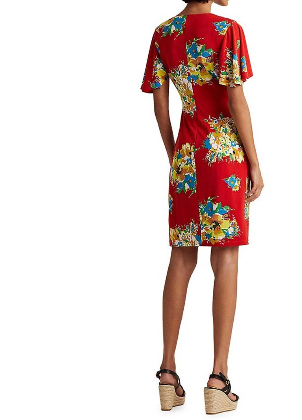 Красное кэжуал платье Ralph Lauren с цветочным принтом