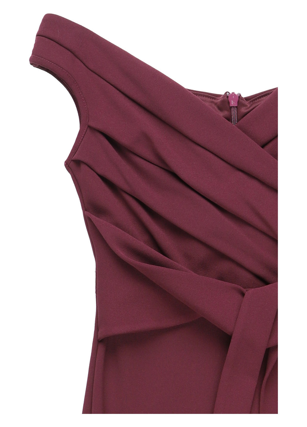 Сиреневое коктейльное платье с открытыми плечами, годе Sistaglam однотонное