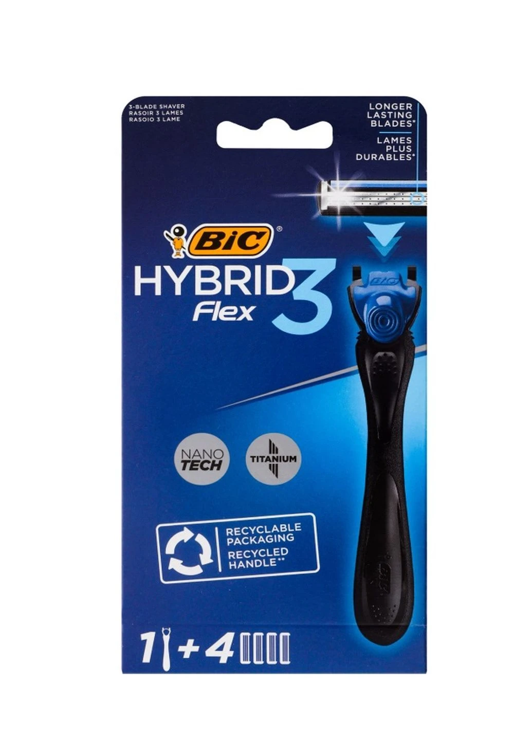 Верстат для гоління Flex 3 Hibrid з 4 змінними картриджами Bic (249037584)