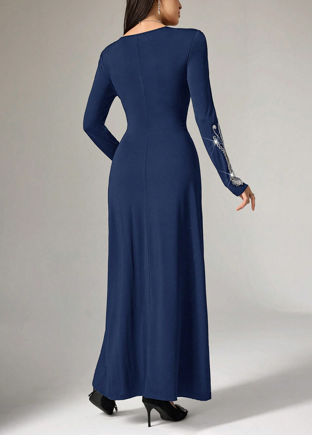 Синя вечірня, кежуал сукня футляр SHEIN однотонна