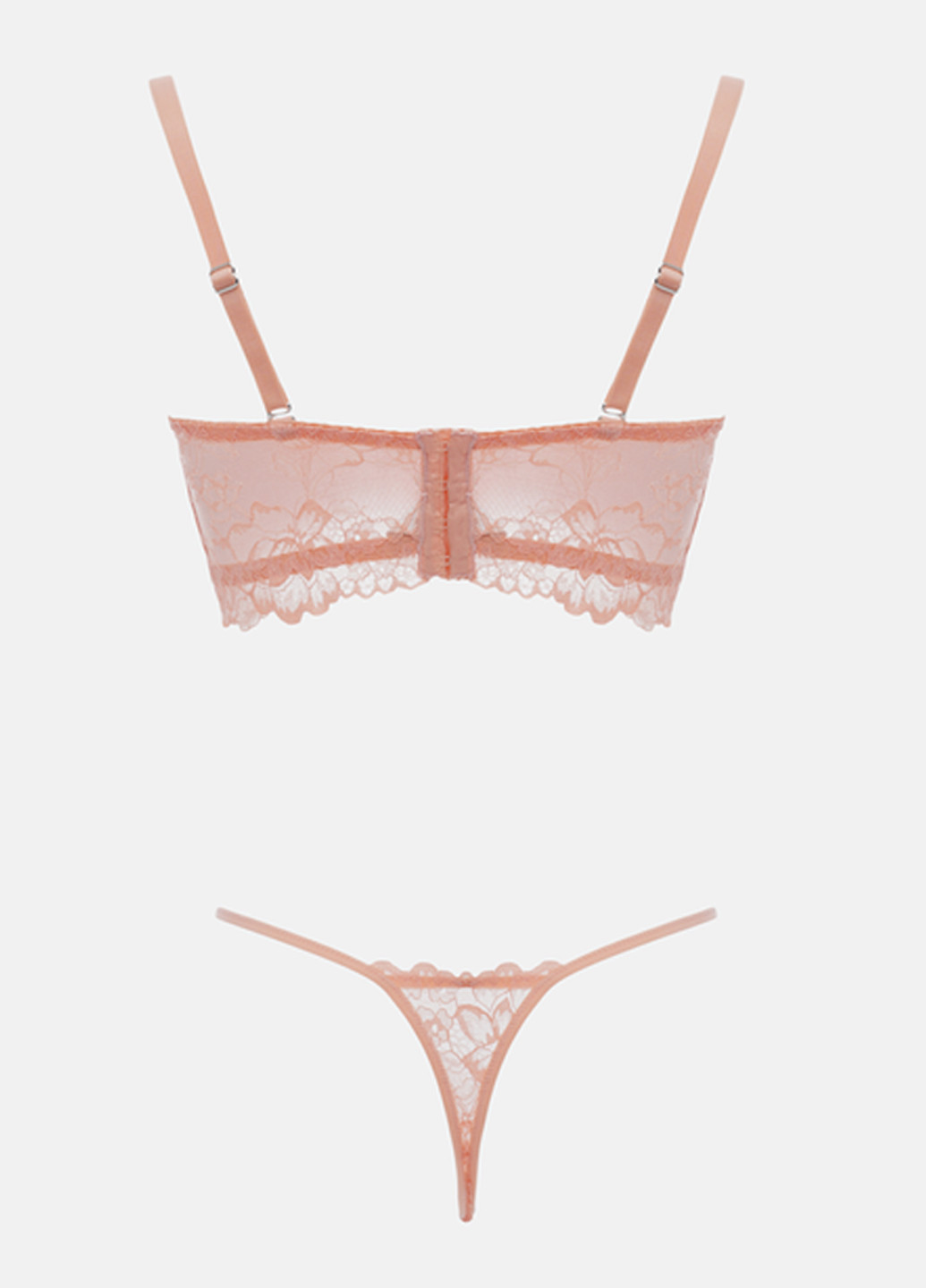 Светло-оранжевый демисезонный комплект (бюстье, трусики) Leilieve