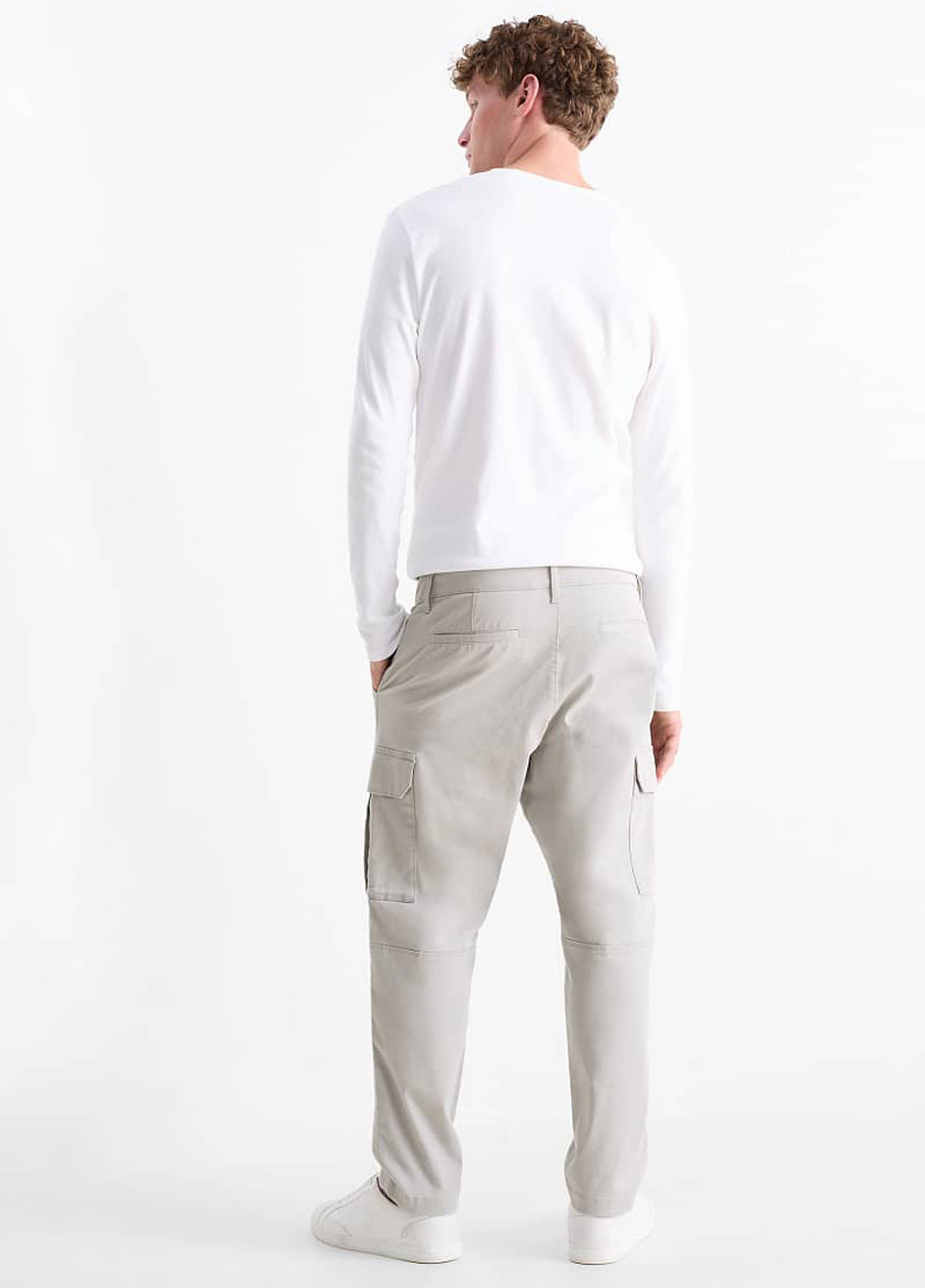 Светло-серые кэжуал демисезонные карго брюки C&A