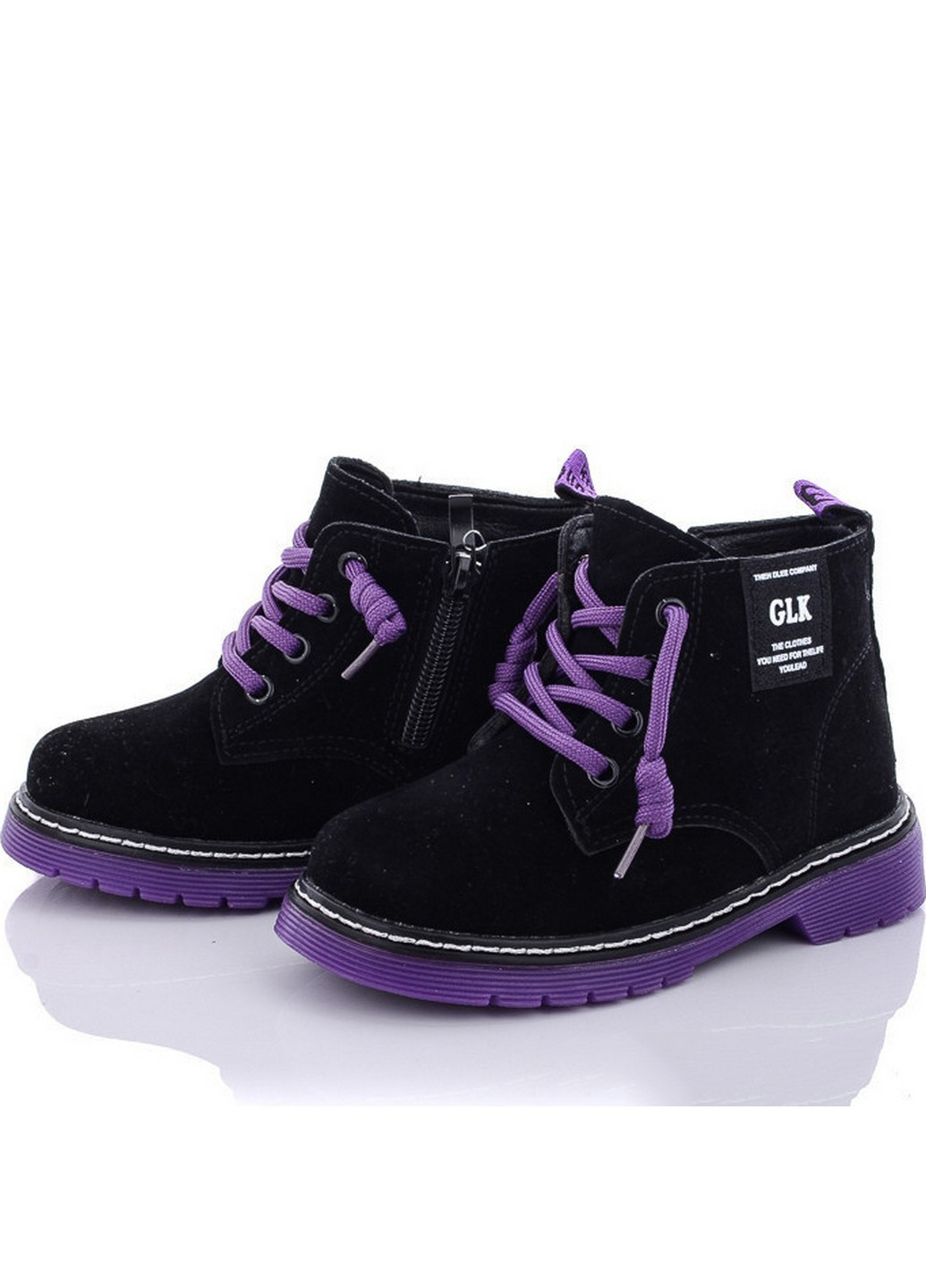 Черные кэжуал осенние демисезонные ботинки hj853-2f черно-фиолетовый Kimbo