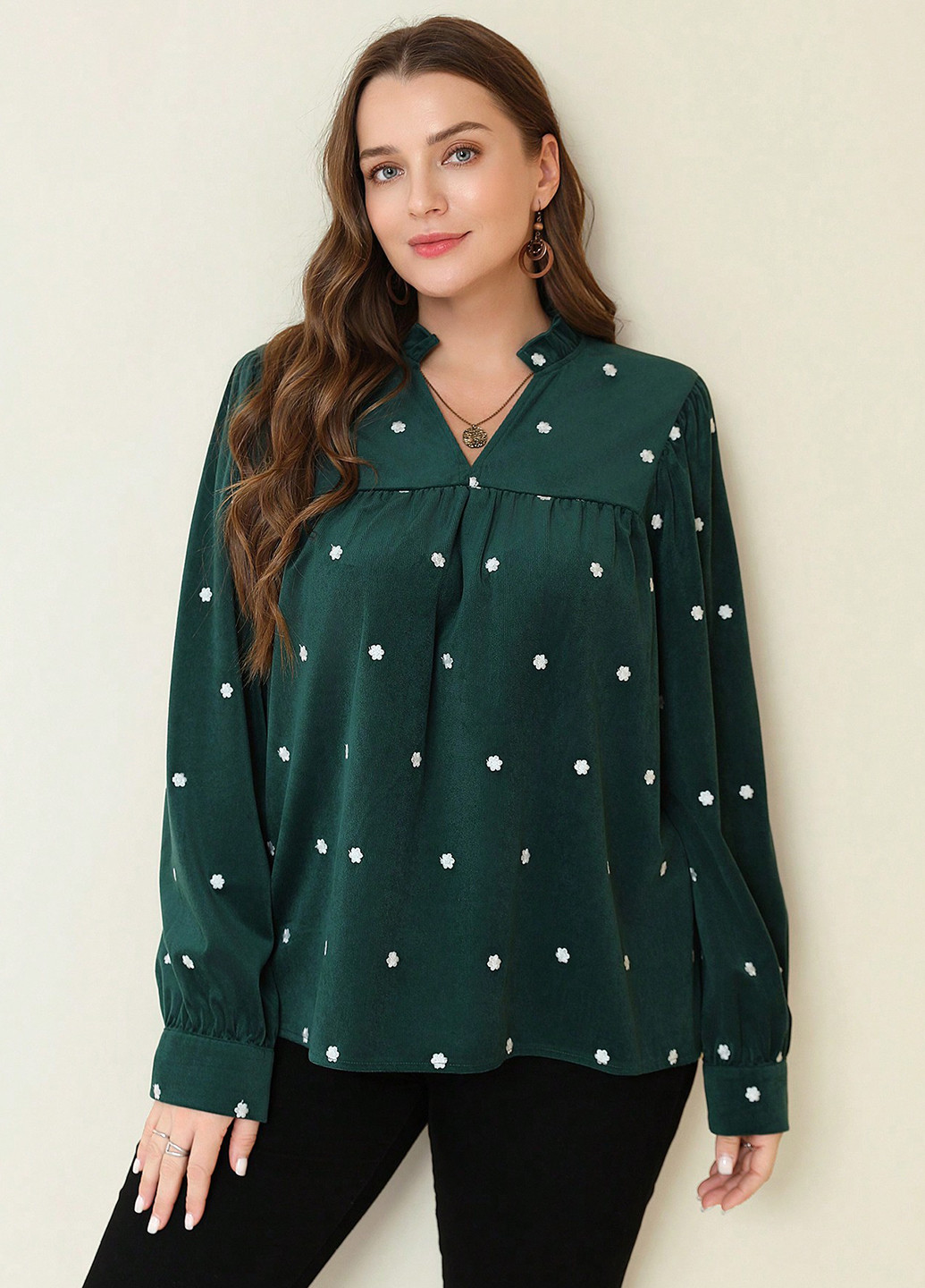 Темно-зелёная блуза SHEIN