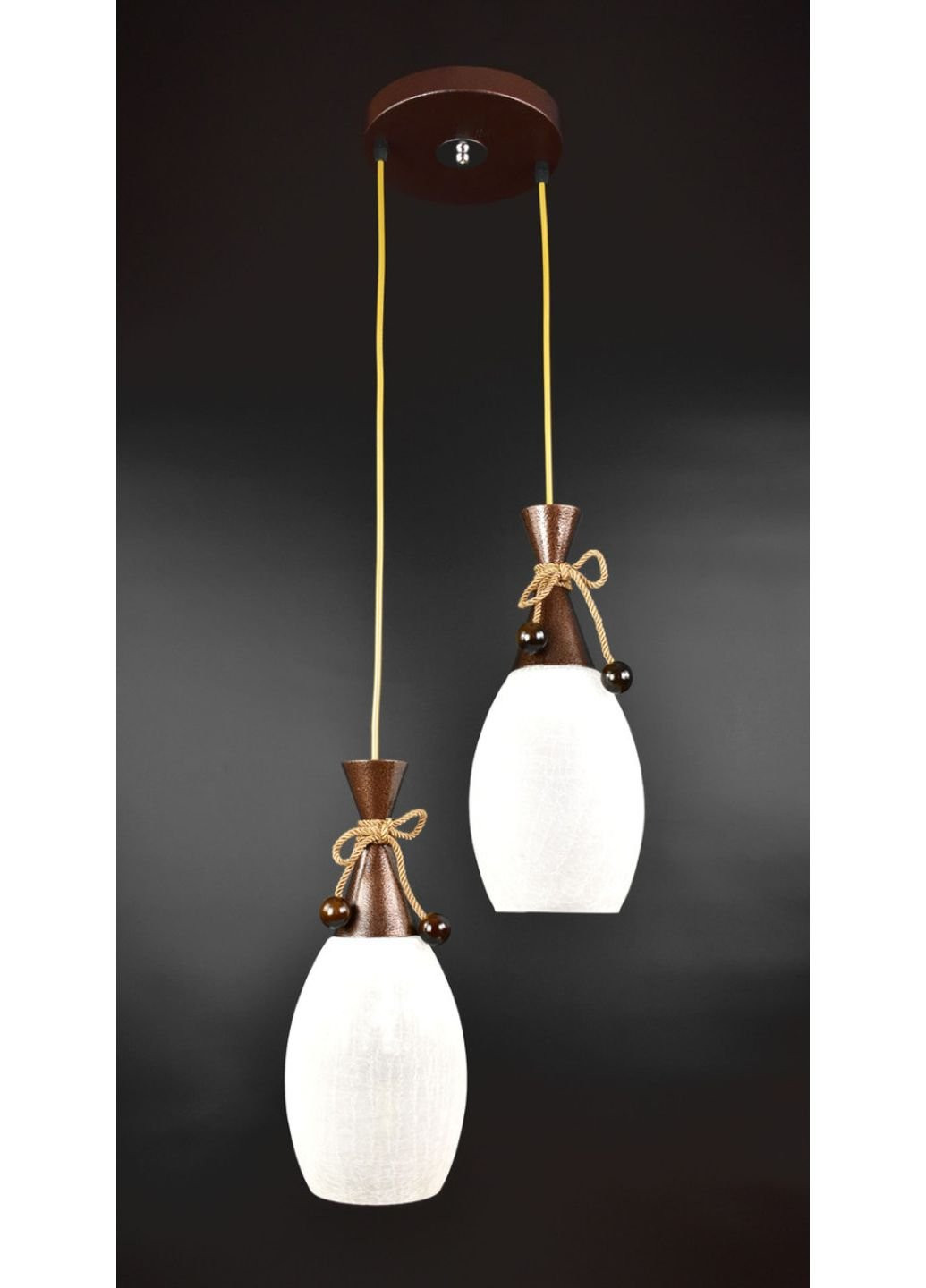 Люстра потолочная подвесная на 2 лампочки 11322/2 Коричневый 50х35х35 см. Sunnysky (253627996)