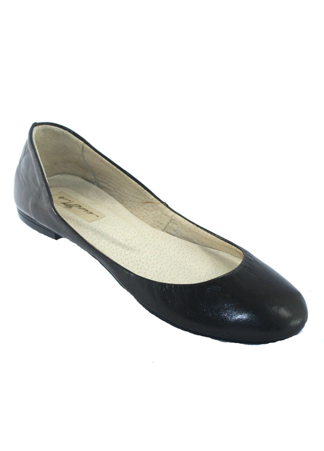 Женские балетки Mila | тёмно-коричневые однотонные без декора натуральная кожа (358928897)