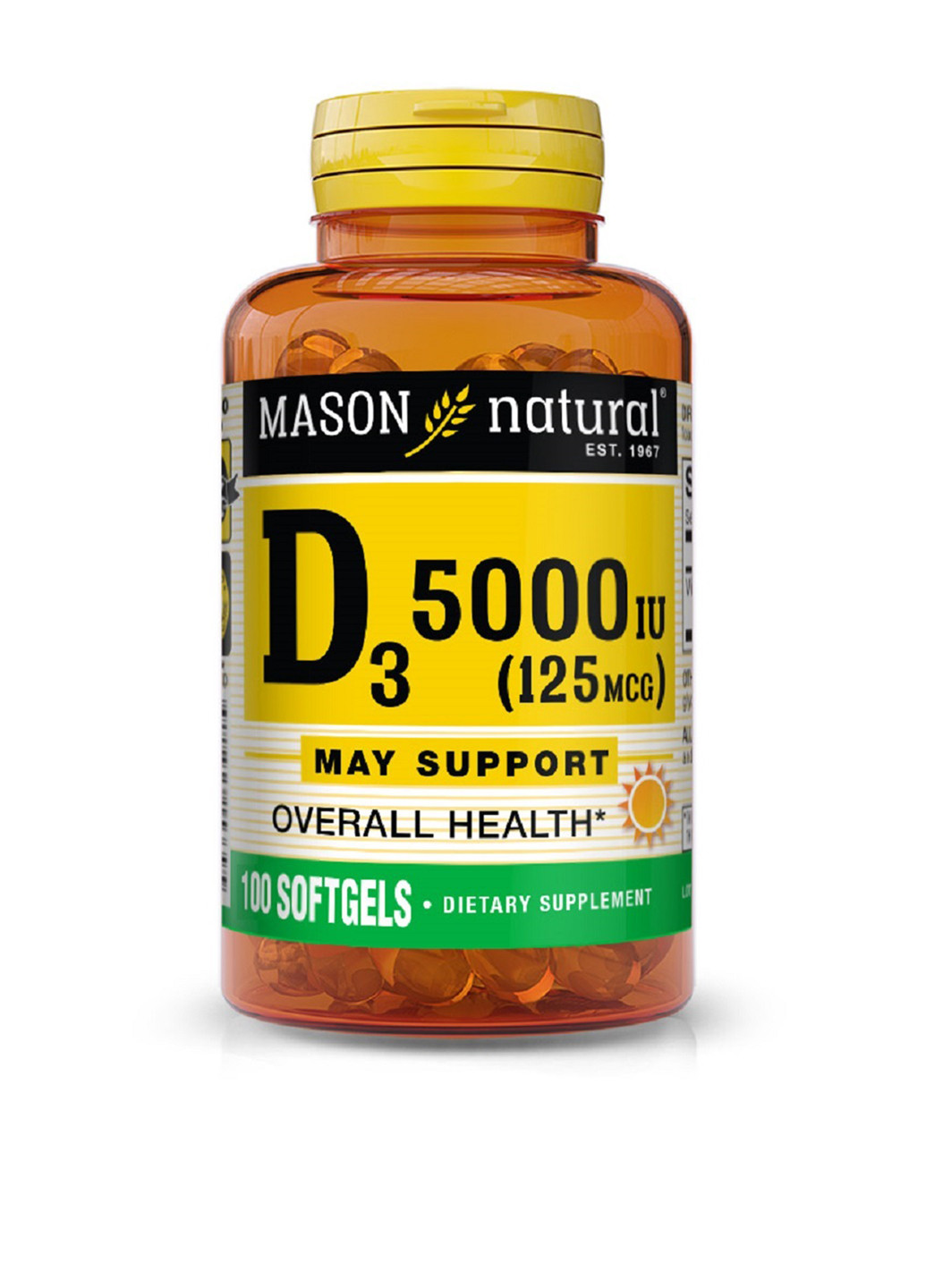 Вітамін D3 5000 МО (100 капс.) Mason Natural (251206364)