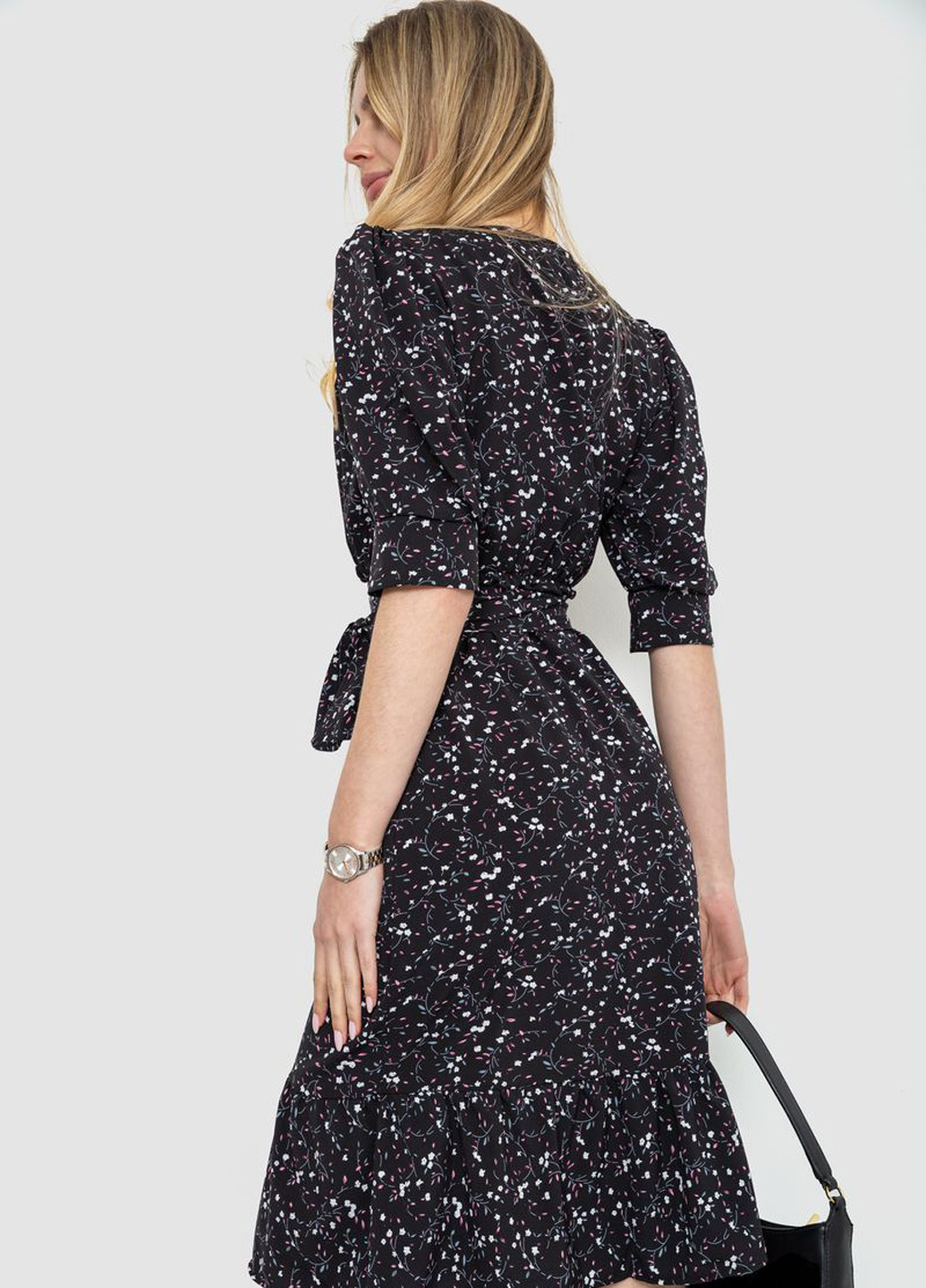 Черное кэжуал платье Ager с цветочным принтом