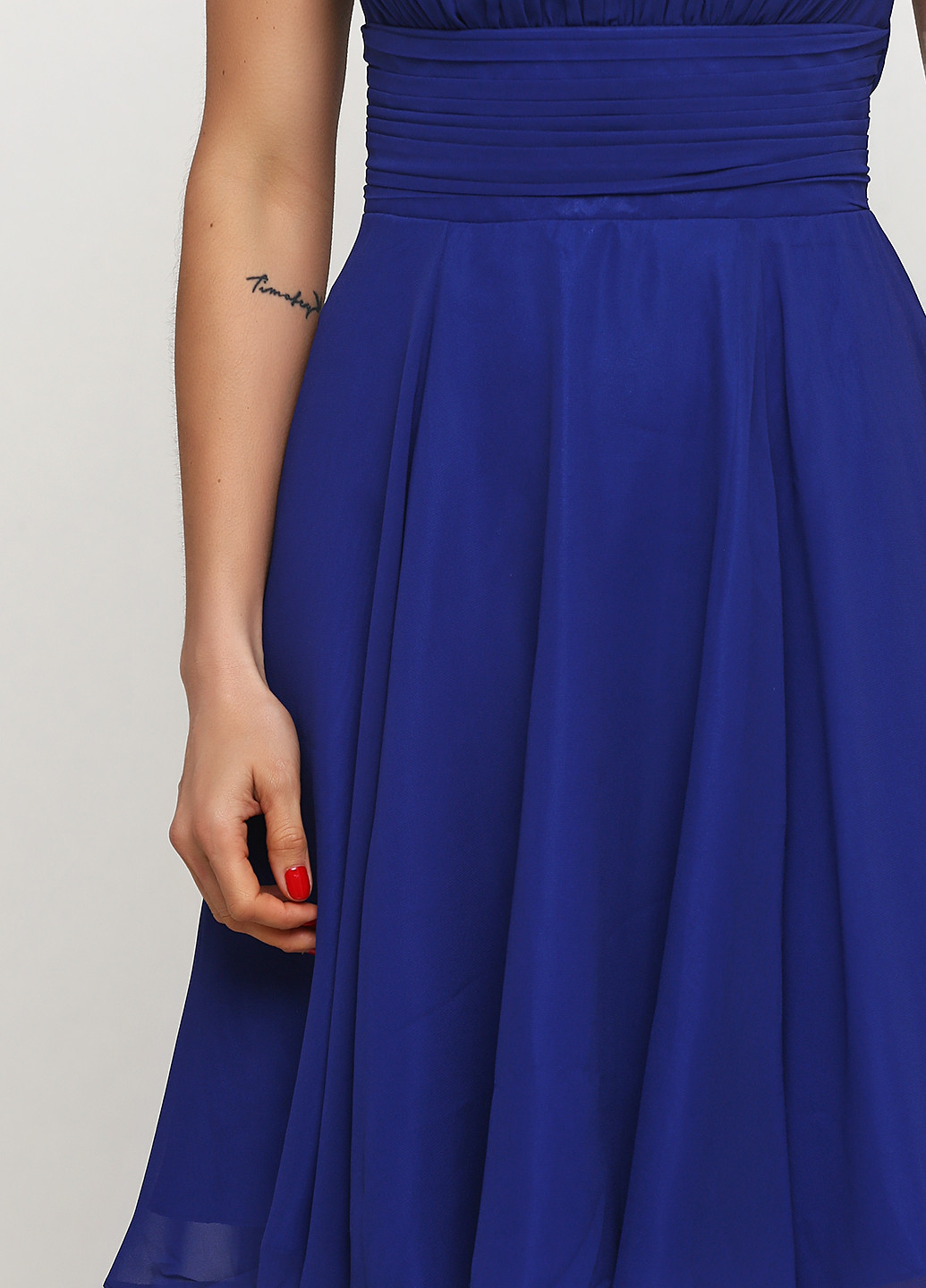 Синее коктейльное платье в стиле ампир Mia Suri однотонное