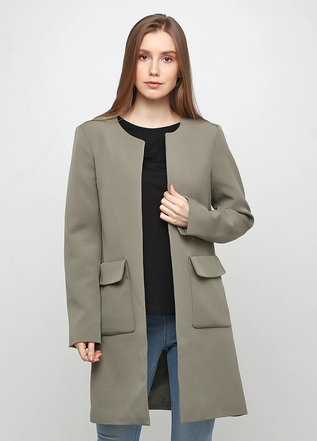 Темно-бежевый женский жакет H&M однотонный - демисезонный