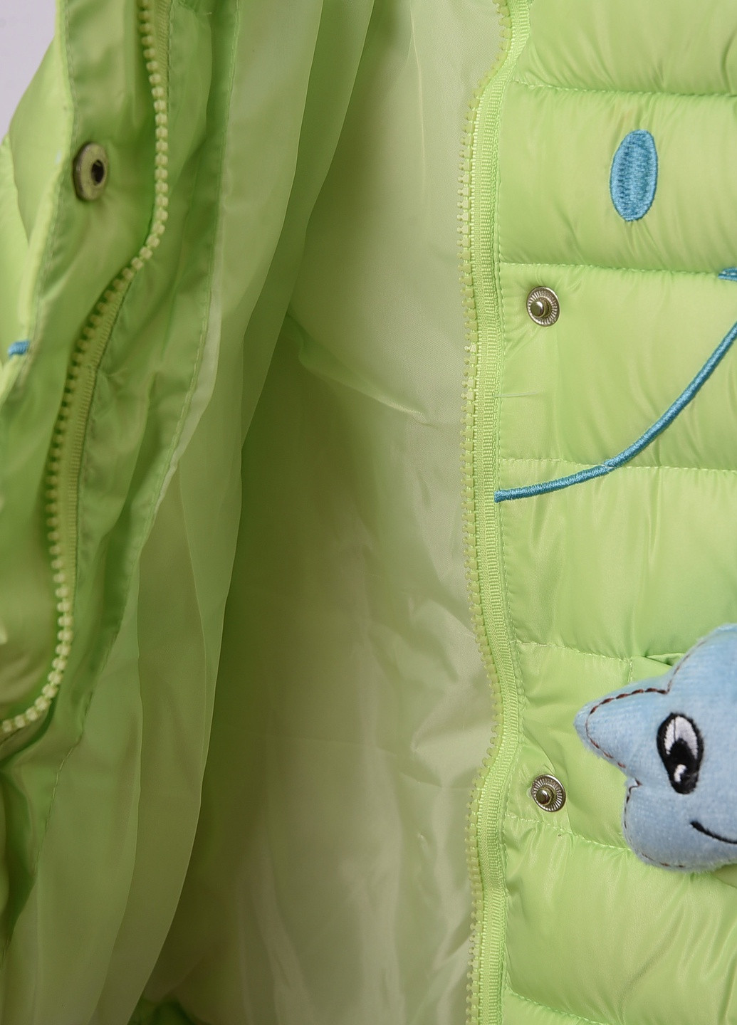 Салатова демісезонна куртка дитяча демісезон салатова з вишивкою Let's Shop