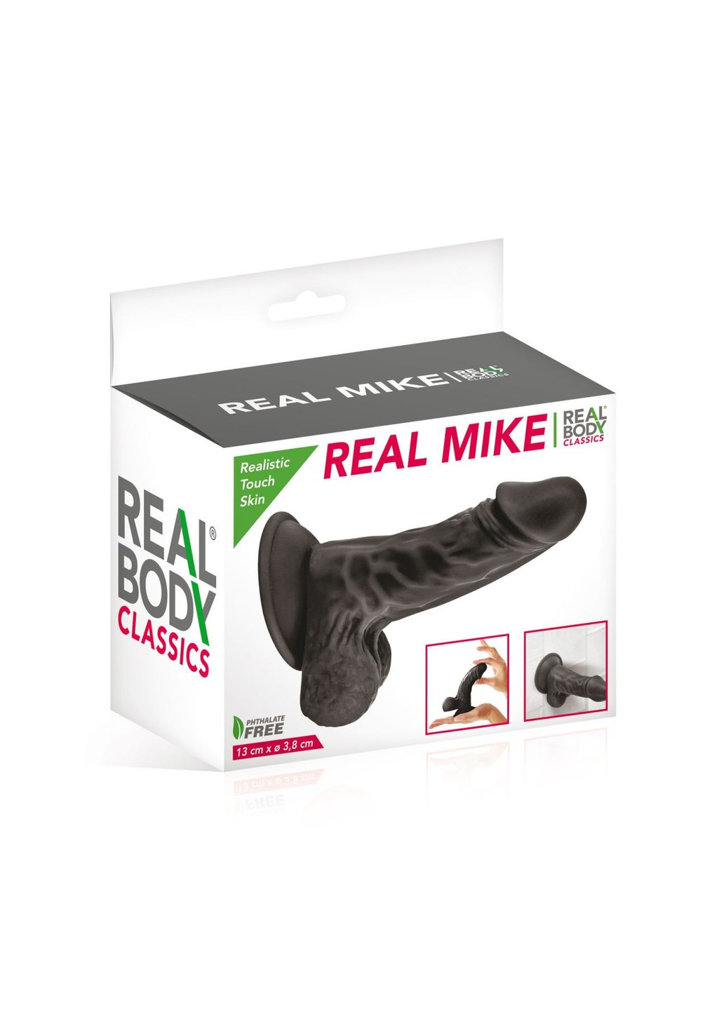 Фаллоимитатор с присоской - Real Mike Black, TPE, диаметр 3,8см Real Body (254885414)