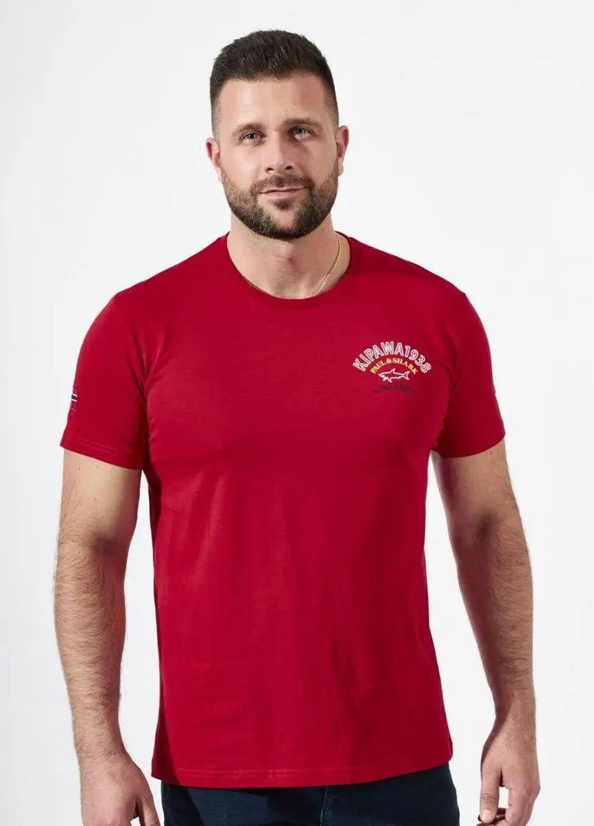 Темно-красная футболка мужская Paul & Shark KIPAWA F24
