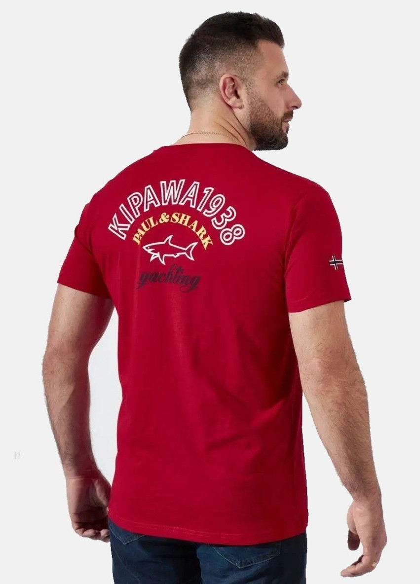 Темно-красная футболка мужская Paul & Shark KIPAWA F24