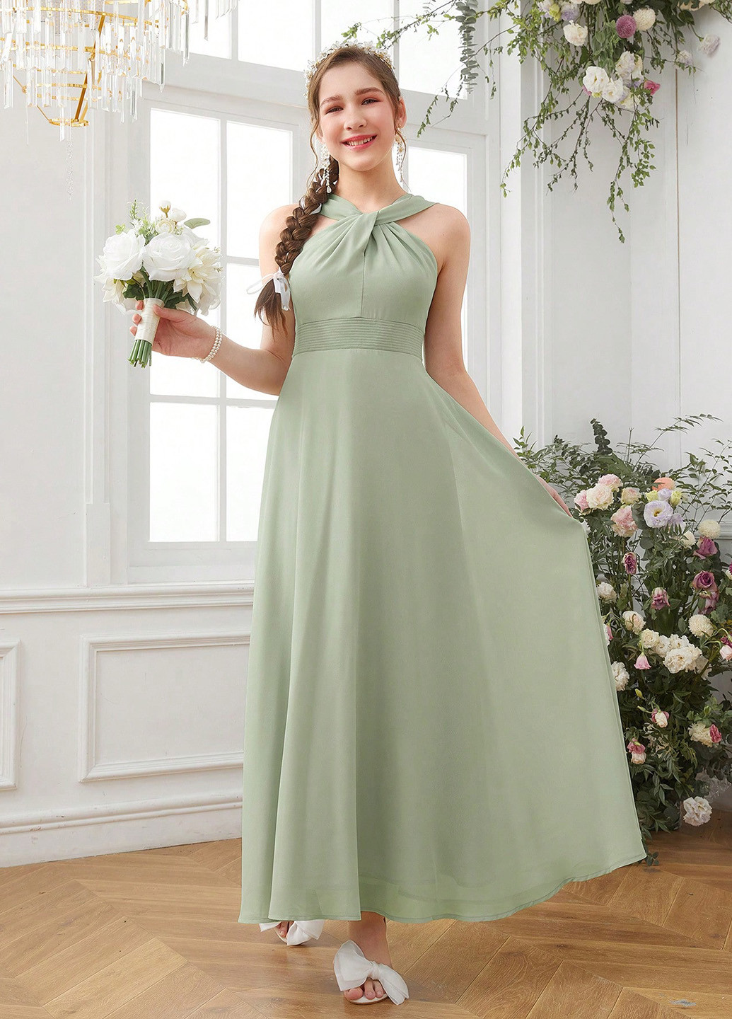 Зелёное платье SHEIN (342964790)