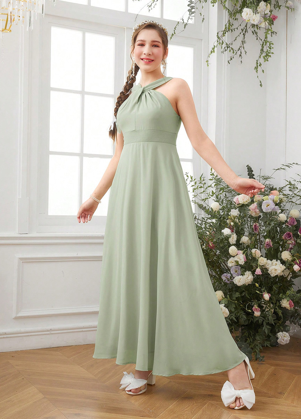 Зелёное платье SHEIN (342964790)