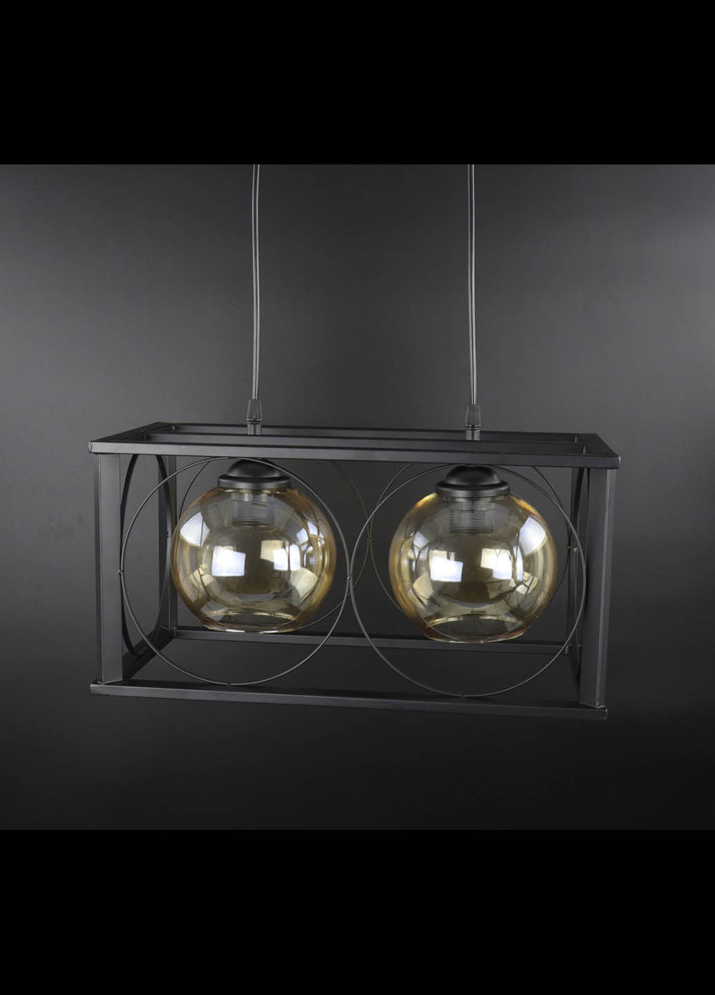 Люстра стельова підвісна в стилі LOFT (лофт) 9630/2 Чорний 35х23х43 см. Handmade (234537883)