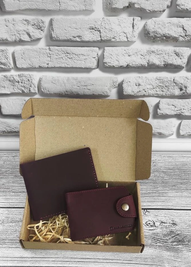 Подарочный набор №13 (портмоне + картхолдер) фиолетовый DNK Leather (253942839)