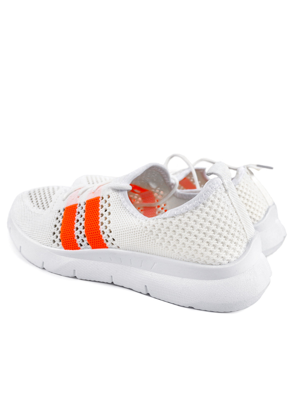 Белые демисезонные кроссовки женские летние из текстиля кремово-оранжевые 1351080902 Gipanis