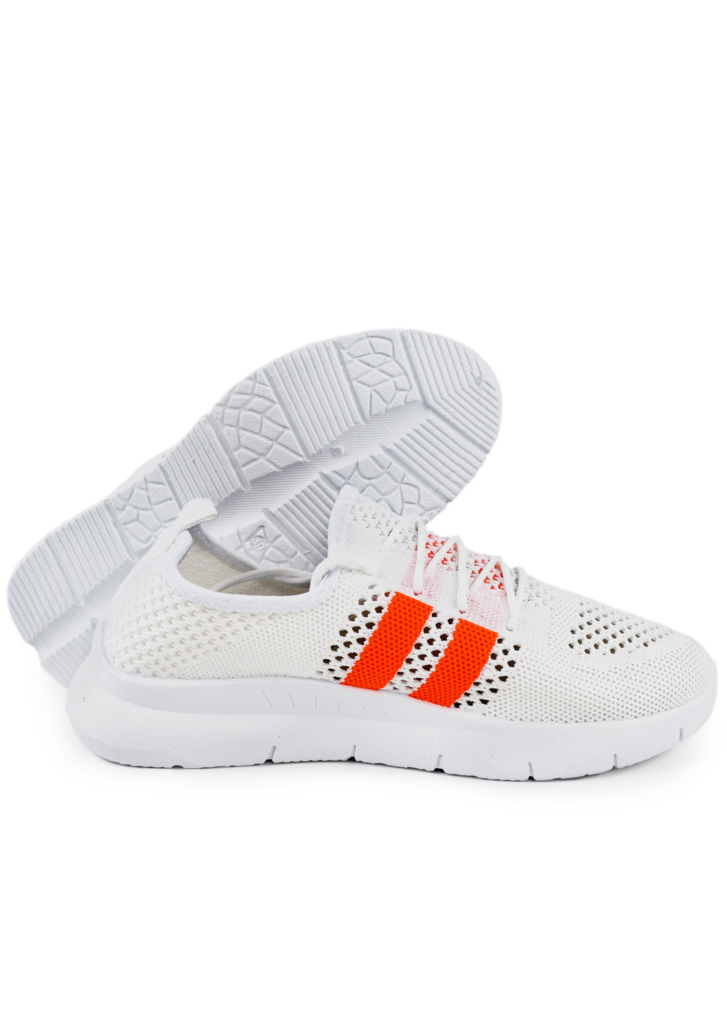 Білі осінні кросівки жіночі літні з текстилю кремово-помаранчеві 1351080902 Gipanis