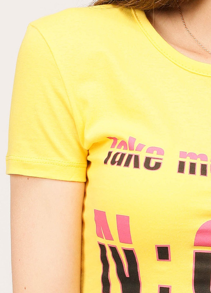Жовта літня жіноча футболка No Brand