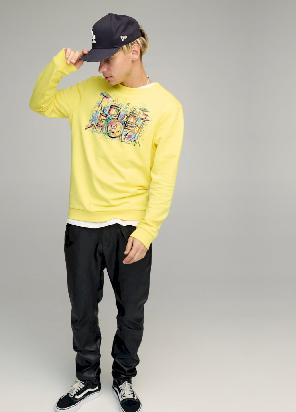 Жовтий свитшот мужской basic /no flis/ YAPPI малюнок (254557467)