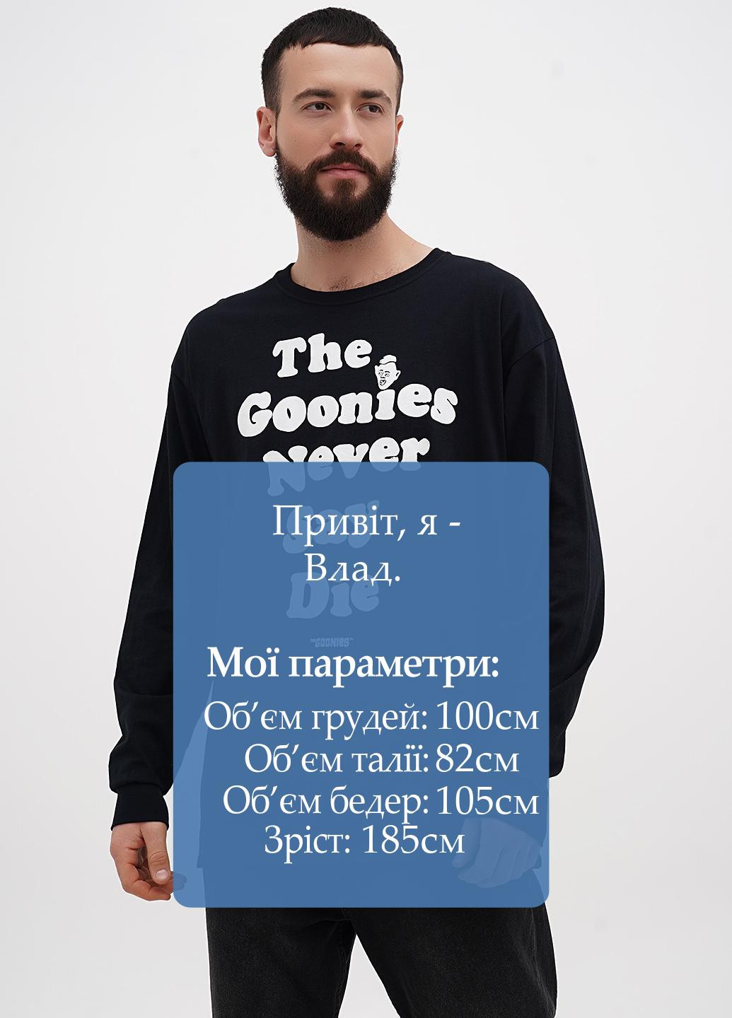 Черный демисезонный кэжуал лонгслив Ripple Junction с надписями